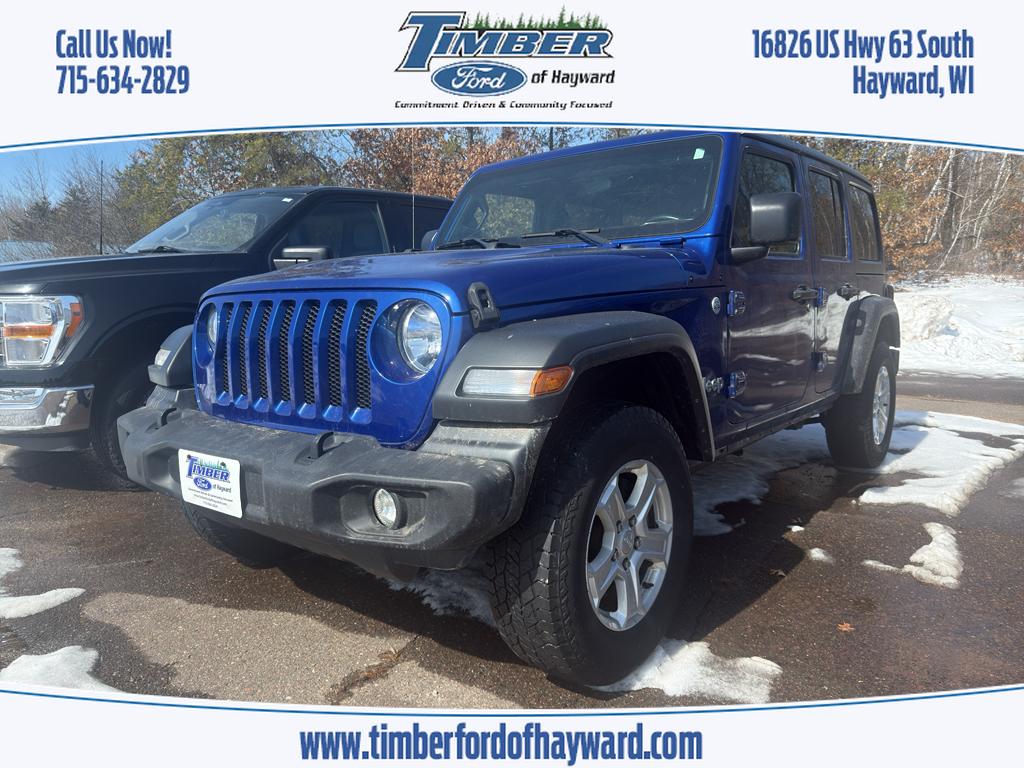 2019 JEEP Wrangler Unlimited Sport, Ocean Blue Metallic Clearcoat for sale in Hayward, WI — photo 1 of 23