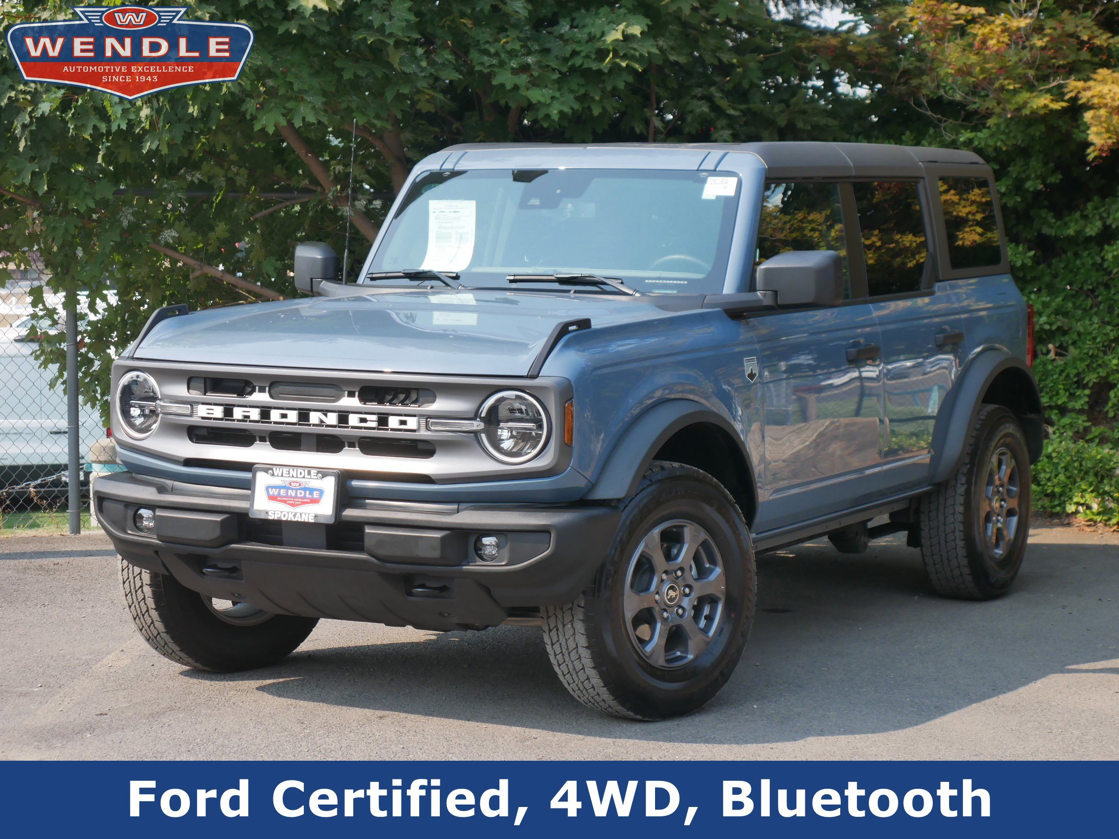 2024 Ford Bronco Big Bend, Azure Gray Metallic Tri-Coat for sale in Spokane, WA — photo 1 of 34
