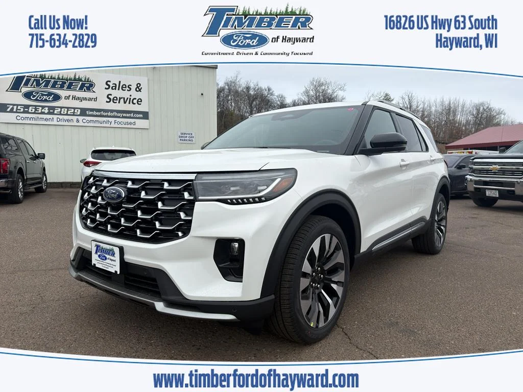 2026 FORD Explorer Platinum, Star White Metallic Tri-Coat for sale in Hayward, WI — photo 1 of 25