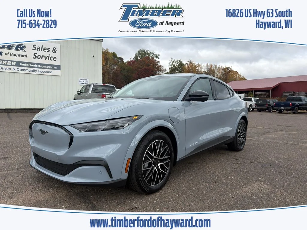 2025 FORD Mustang Mach-E Premium, Glacier Gray Metallic Tricoat for sale in Hayward, WI — photo 1 of 28